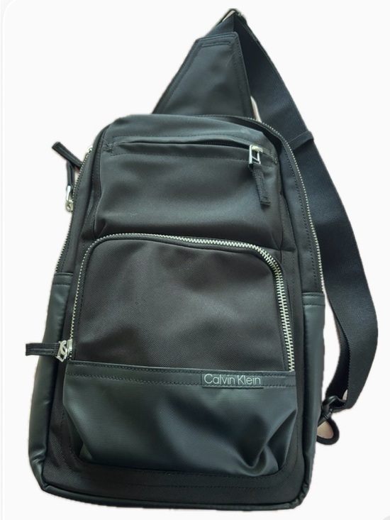Calvin Klein Other - Calvin Klein Black Men's Sling Bag with Silver Zippers